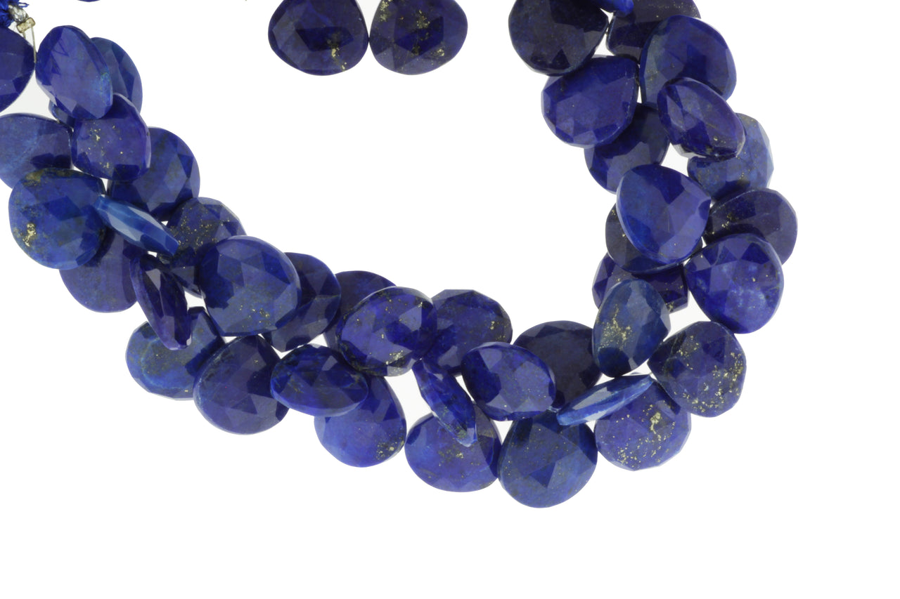 Royal Blue Lapis Lazuli 12mm Faceted Heart Shaped Briolettes