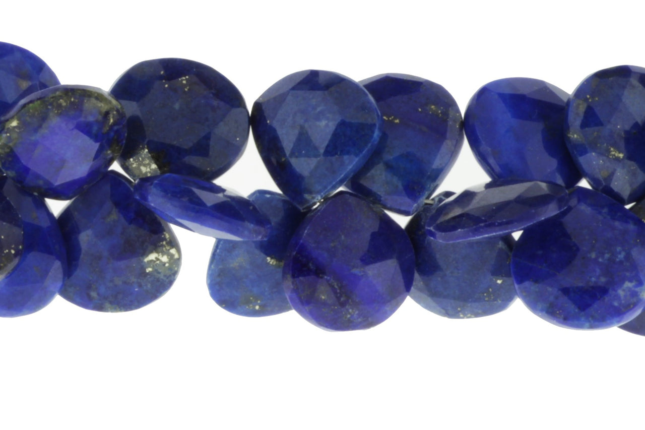 Royal Blue Lapis Lazuli 12mm Faceted Heart Shaped Briolettes