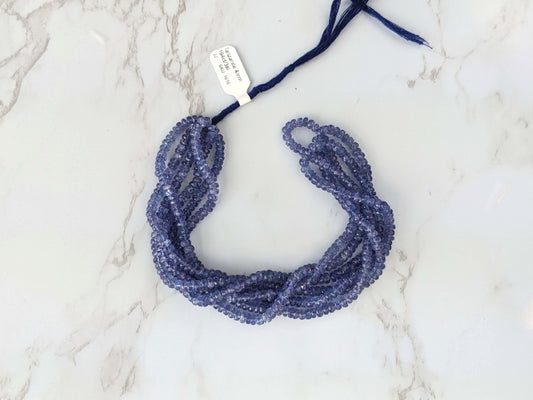 Blue Tanzanite 3mm Faceted Rondelles