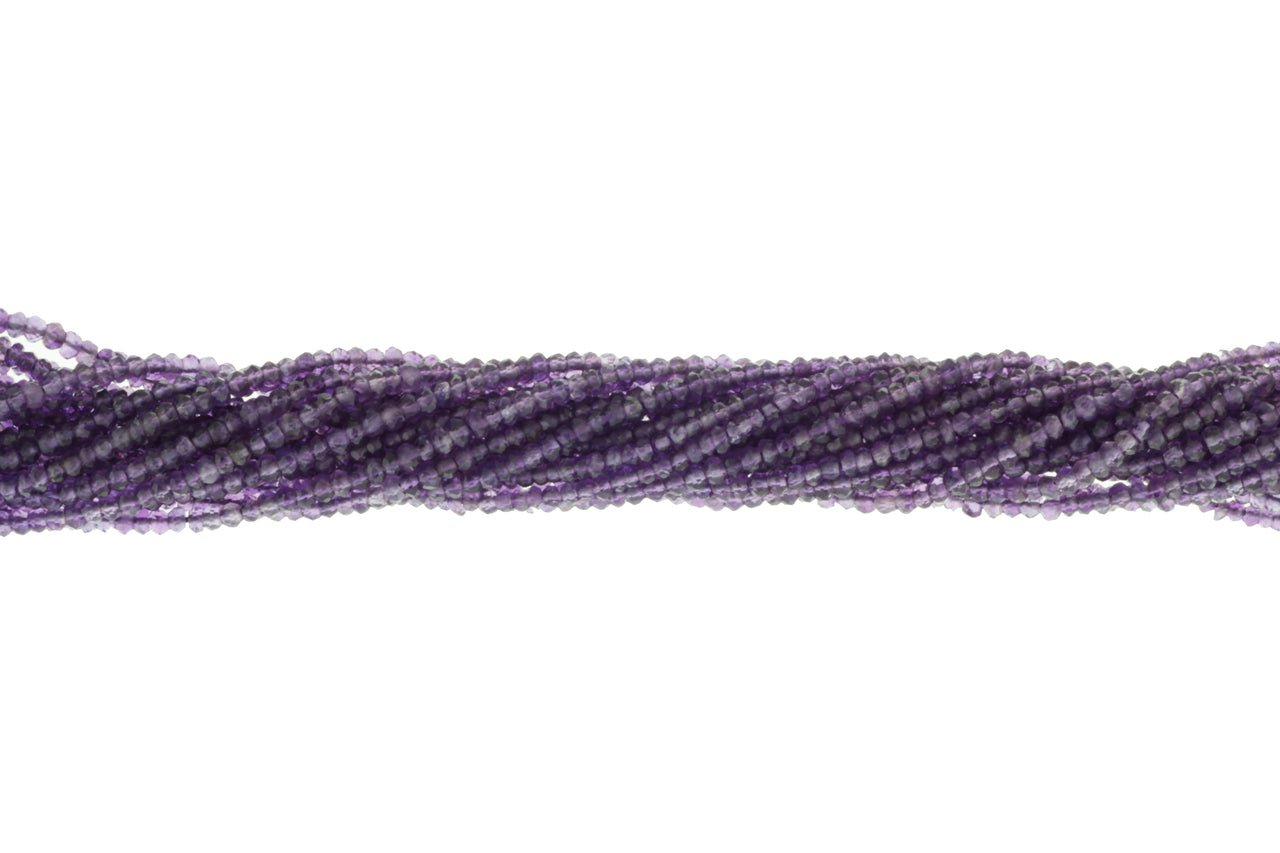 Purple Amethyst 2mm Faceted Rondelles