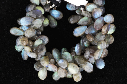 Blue Labradorite 11x7mm Faceted Pear Shaped Briolettes