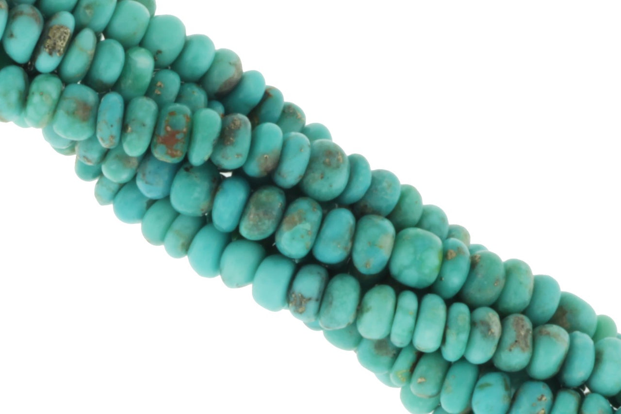 Natural Blue Turquoise 4.5mm Smooth Rondelles