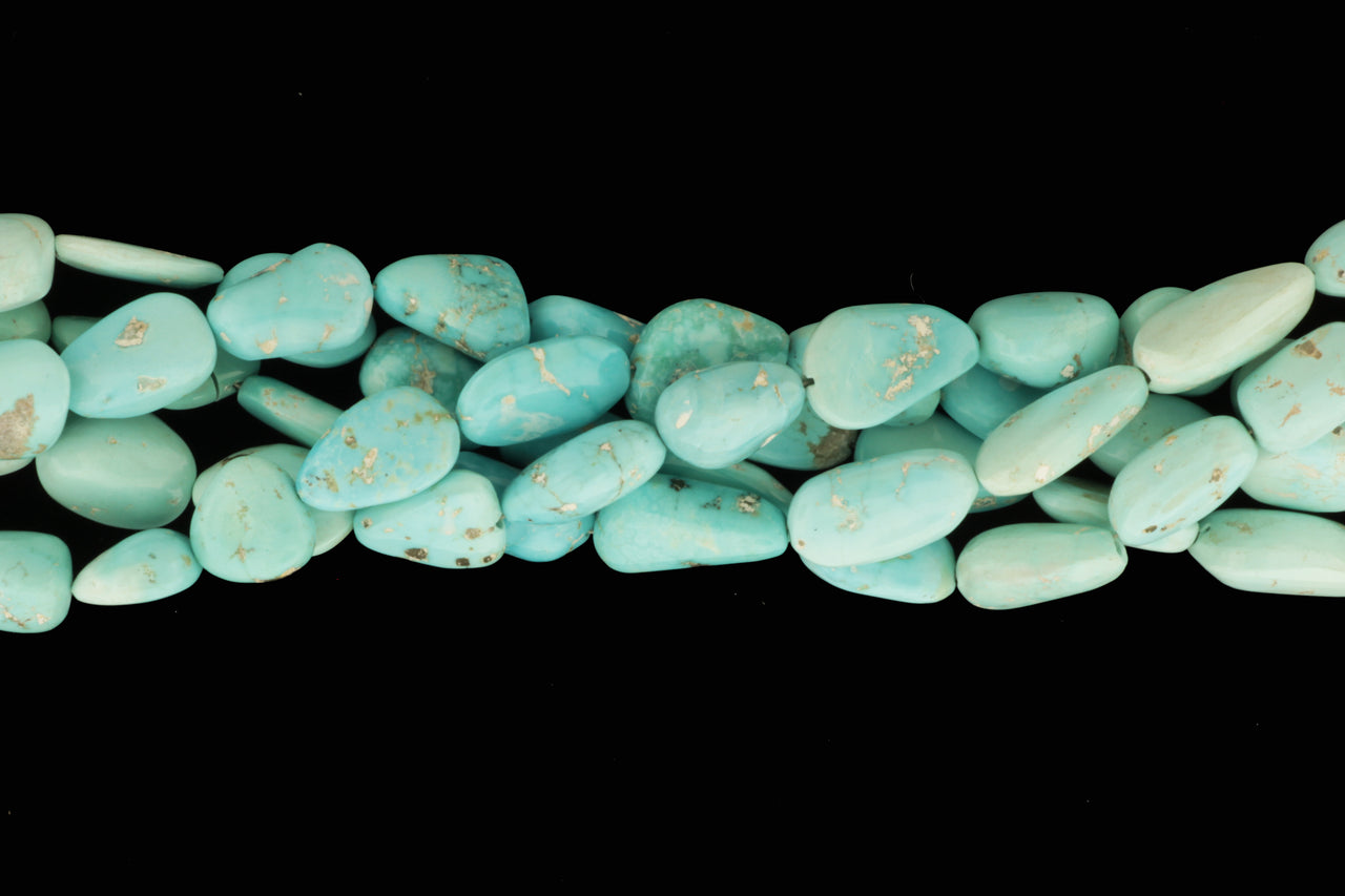 Ombre Natural Blue Turquoise 9x7mm Smooth Nuggets