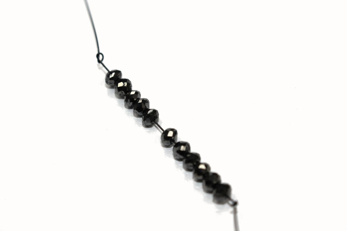 Black Diamond 3mm Faceted Rondelles