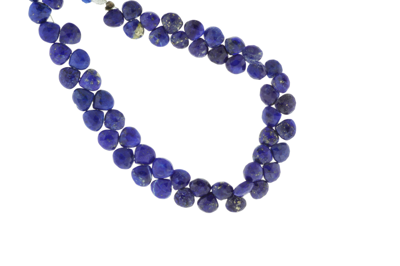 Royal Blue Lapis Lazuli 5mm Faceted Heart Shaped Briolettes