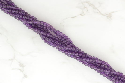 Purple Amethyst 3mm Faceted Rounds