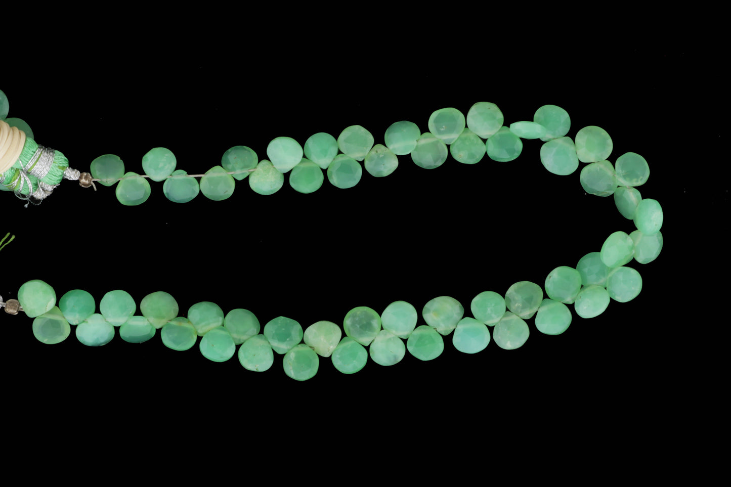 Light Green Chrysoprase 5mm Faceted Heart Shaped Briolettes