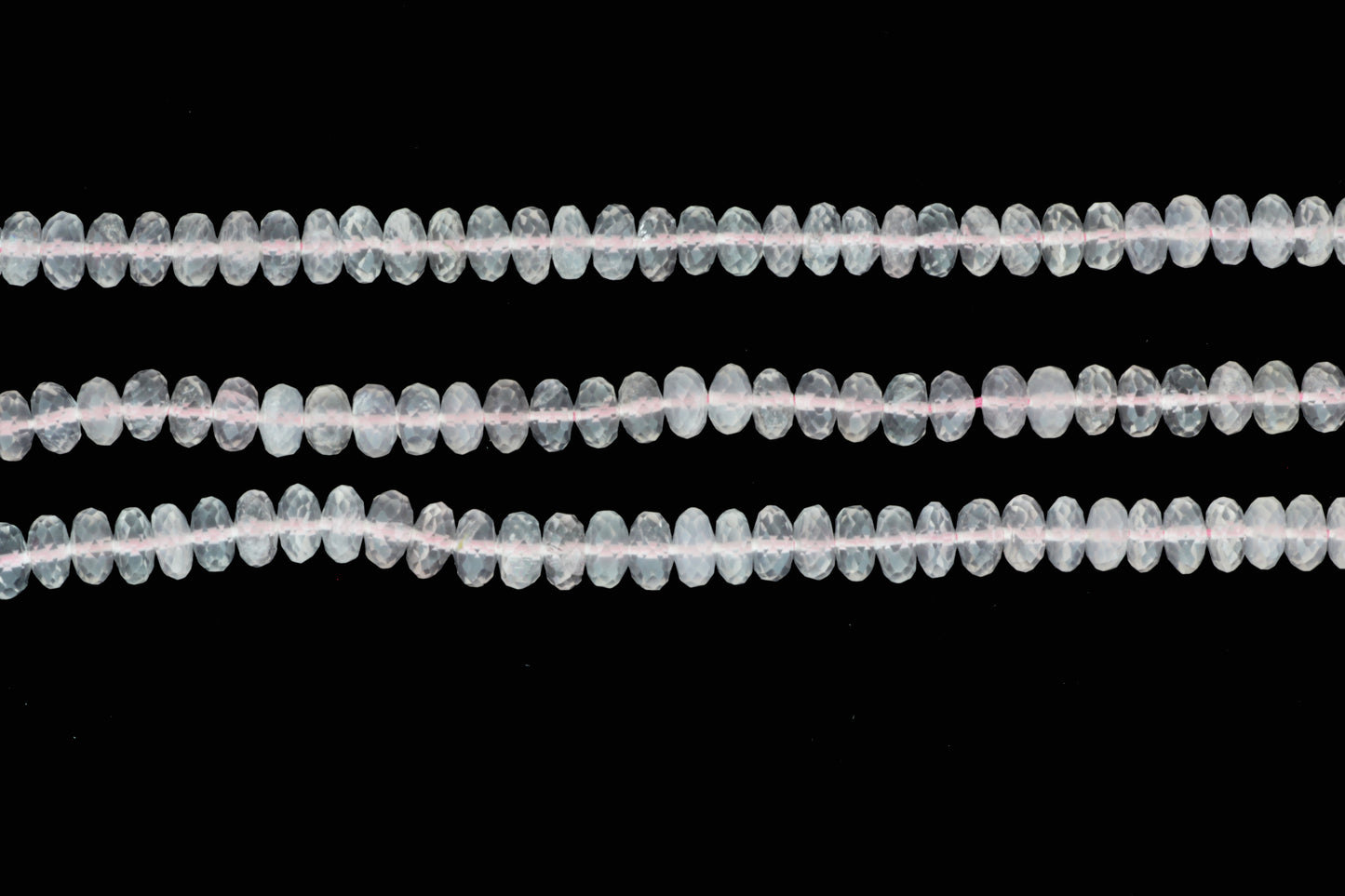 Pink Rose Quartz 7mm Faceted Rondelles