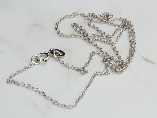 Sterling Silver Chain Necklace Cable Chain 925 Silver Necklace 1.2mm 24"