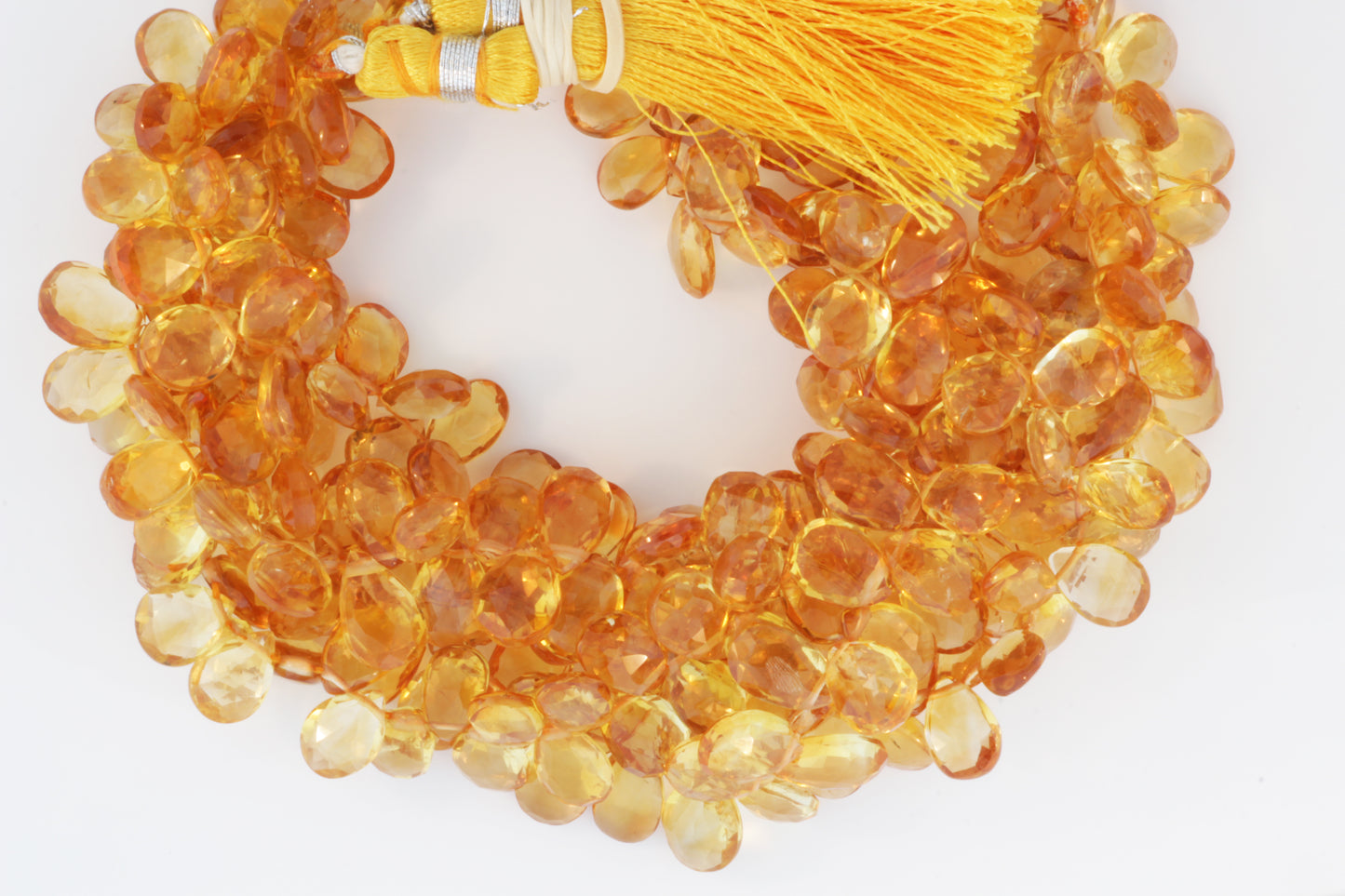 Yellow Citrine 10x6mm Faceted Pear Shaped Briolettes