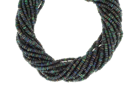 Black Ethiopian Opal 2.5mm Smooth Rondelles