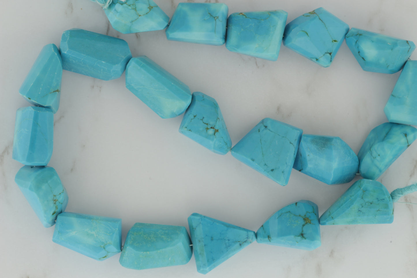 Blue Turquoise (R) 16x12mm Faceted Nuggets