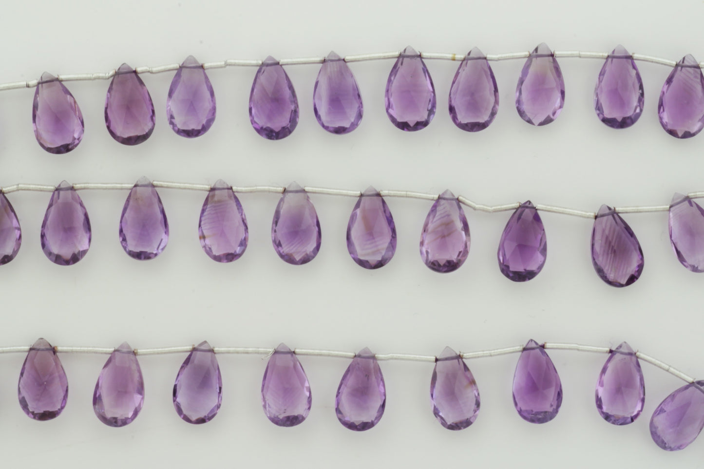 Light Purple Amethyst 12x7mm Faceted Pear Shaped Briolettes