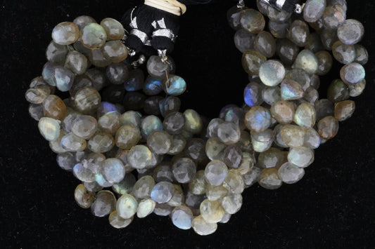 Blue Labradorite 7mm Faceted Onion Shaped Briolettes