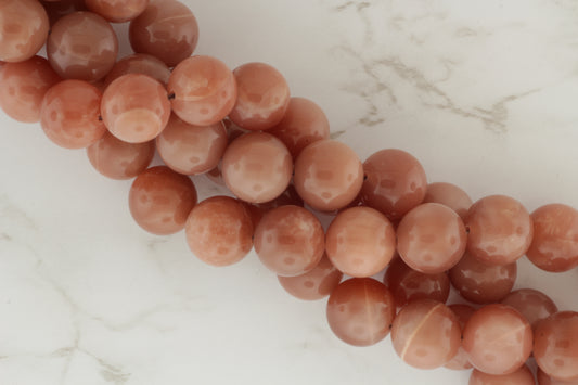 Peach Moonstone 14mm Smooth Rounds