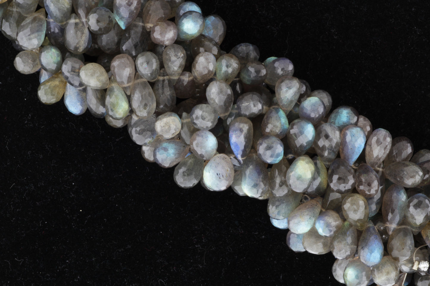 Blue Labradorite 12x7mm Faceted Teardrop Briolettes