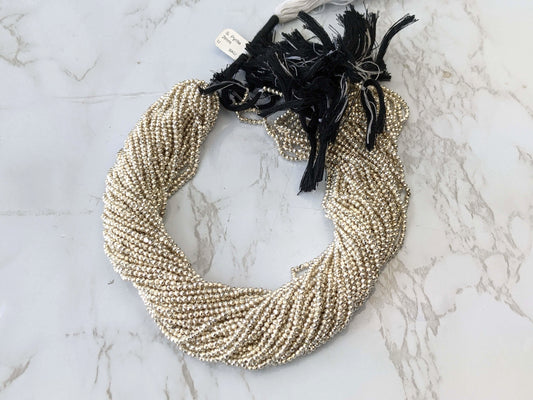 Silver Plated Pyrite 2mm Faceted Rounds