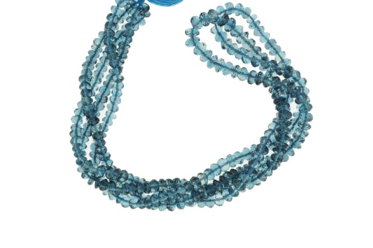 London Blue Topaz 4mm Faceted Rondelles