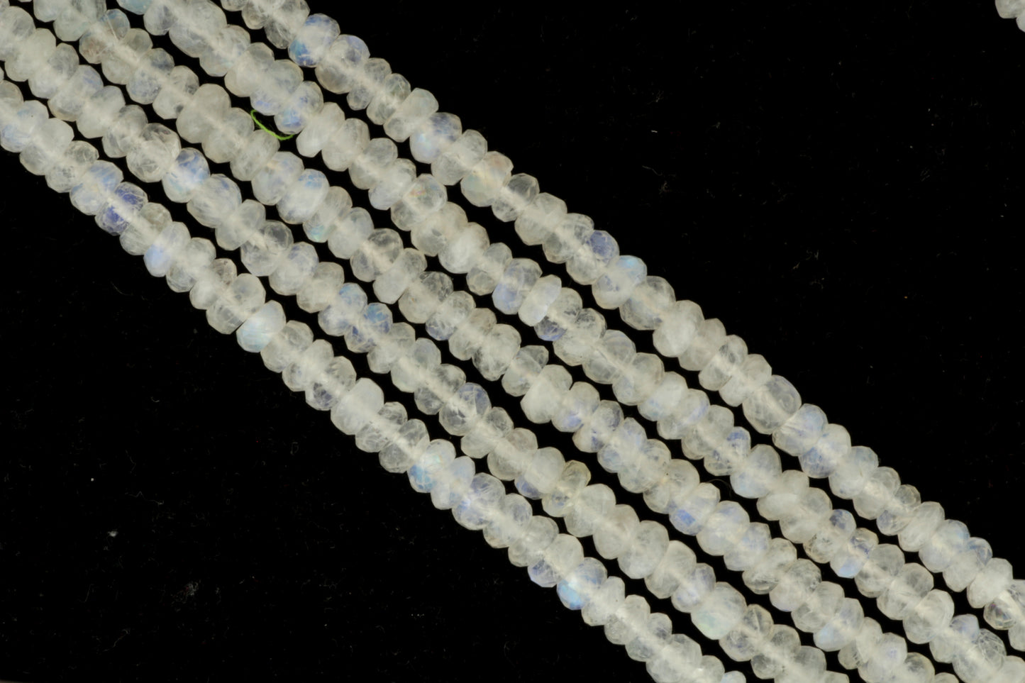Blue Rainbow Moonstone 7mm Faceted Rondelles