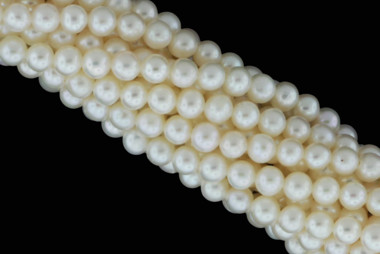 White Freshwater Pearl 4mm Smooth Rounds