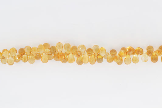 Yellow Citrine 6x4mm Faceted Teardrop Briolettes