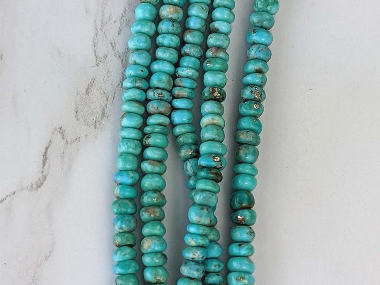 Natural Light Blue Turquoise 4mm Smooth Rondelles