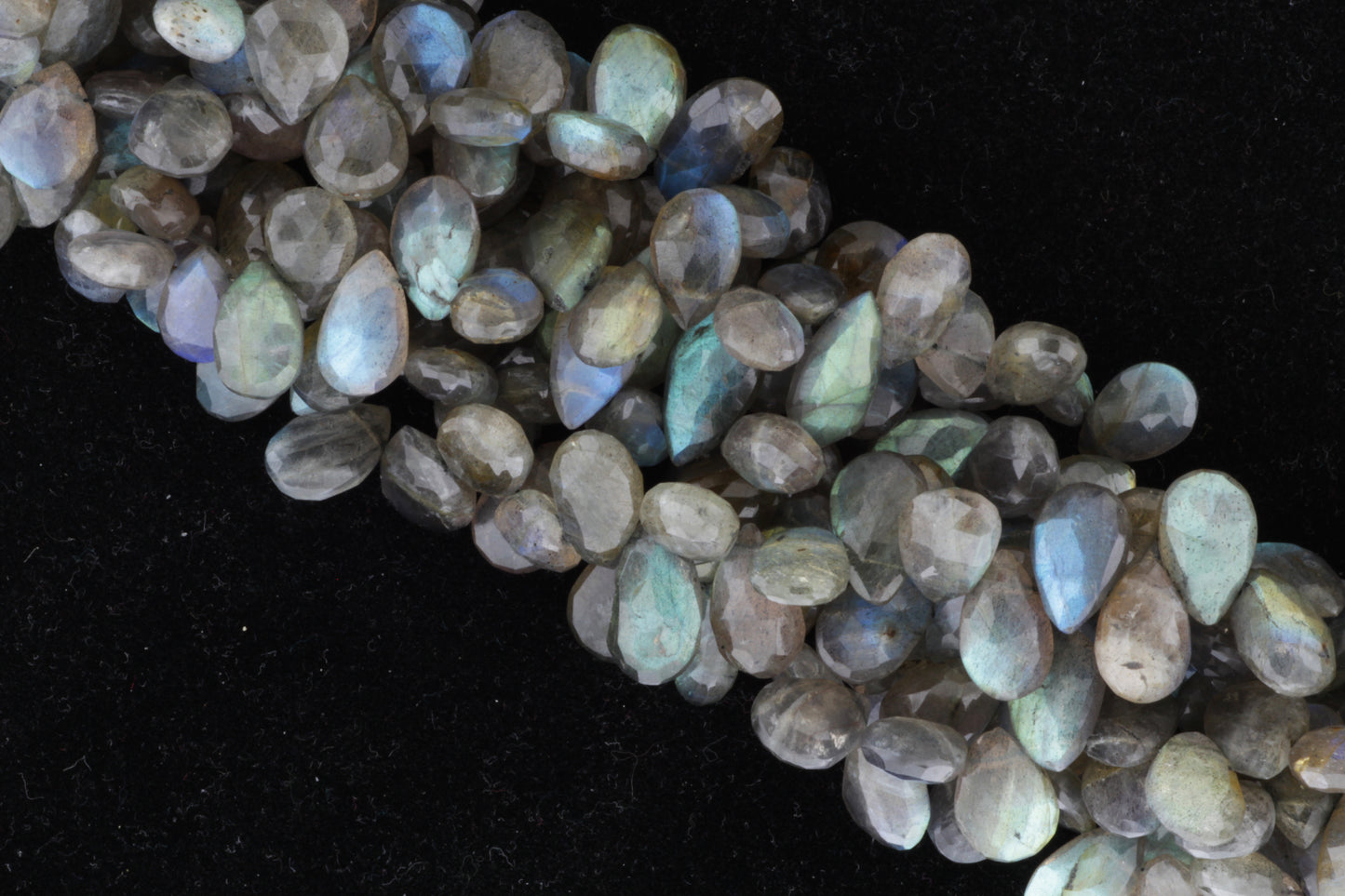 Blue Labradorite 11x7mm Faceted Pear Shaped Briolettes