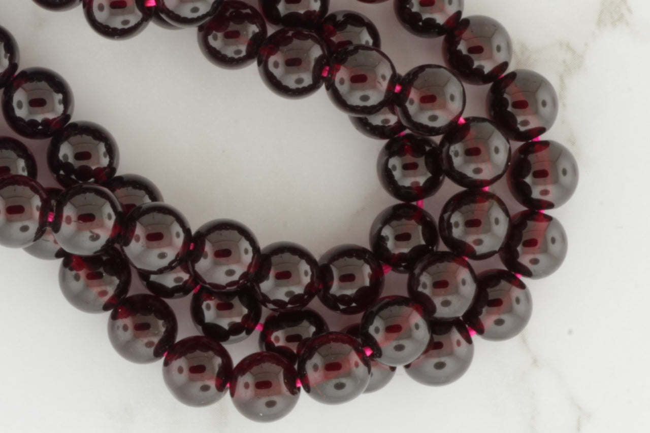 Red Garnet 6mm Smooth Rounds