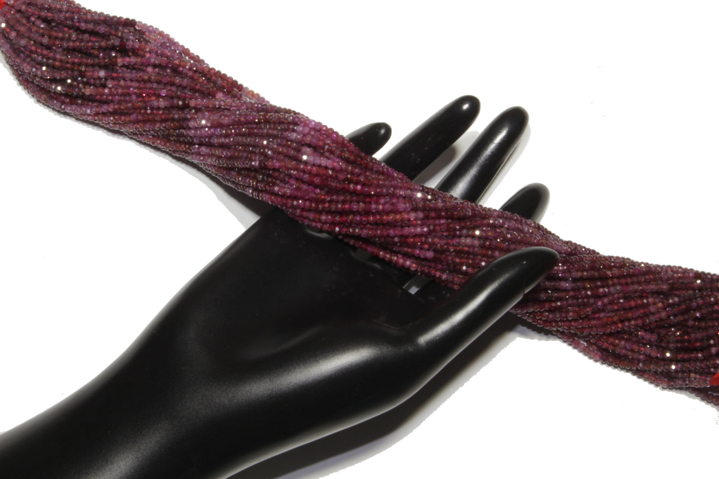 Ombre Ruby 3mm Faceted Rondelles