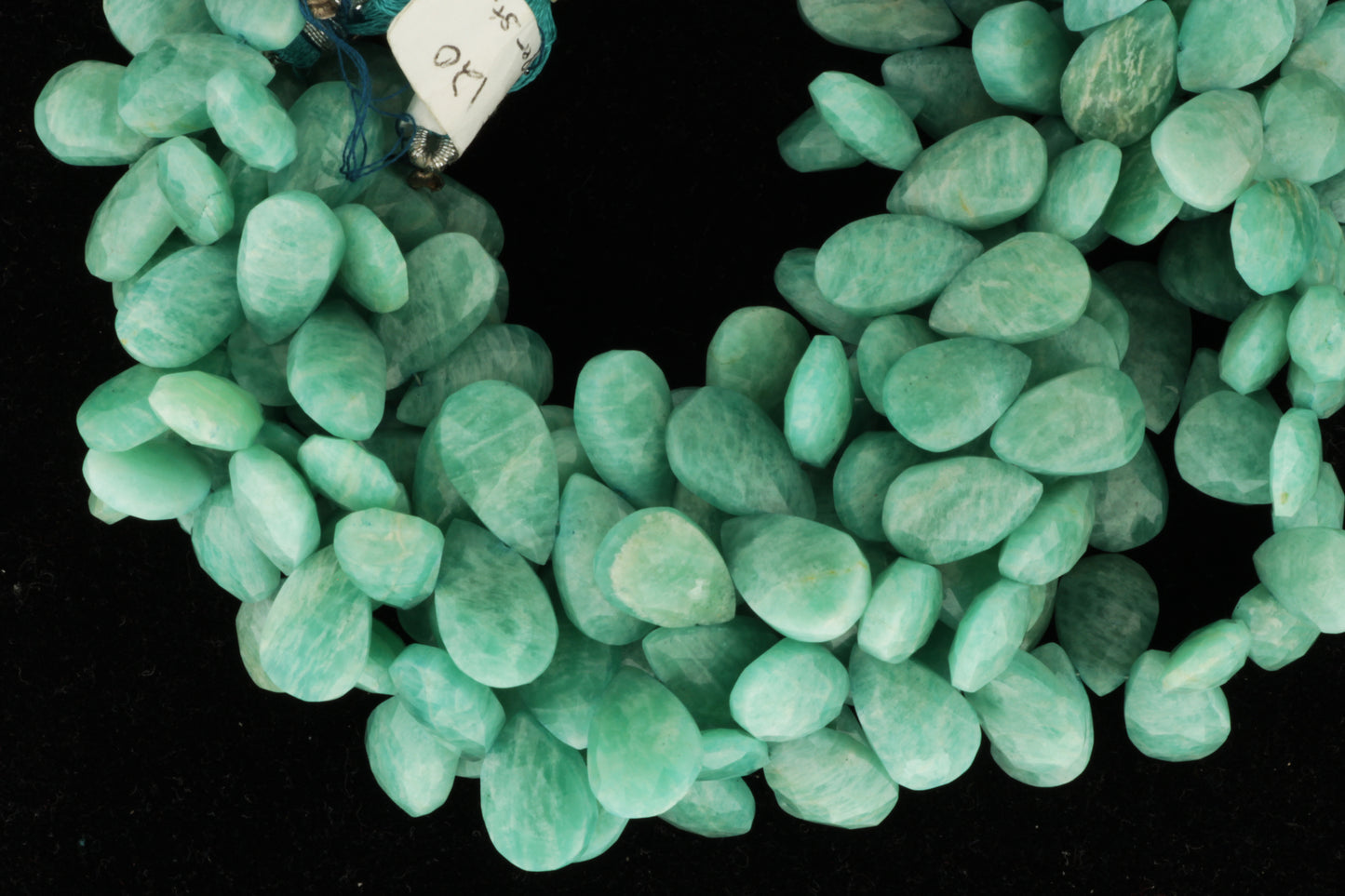 Blue Amazonite 14x9mm Faceted Pear Shaped Briolettes