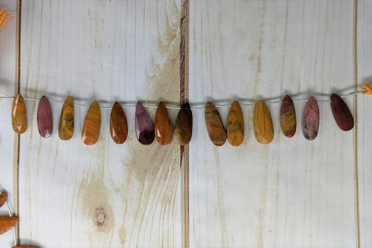 Red Agate 20x12mm Faceted Pear Shaped Briolettes