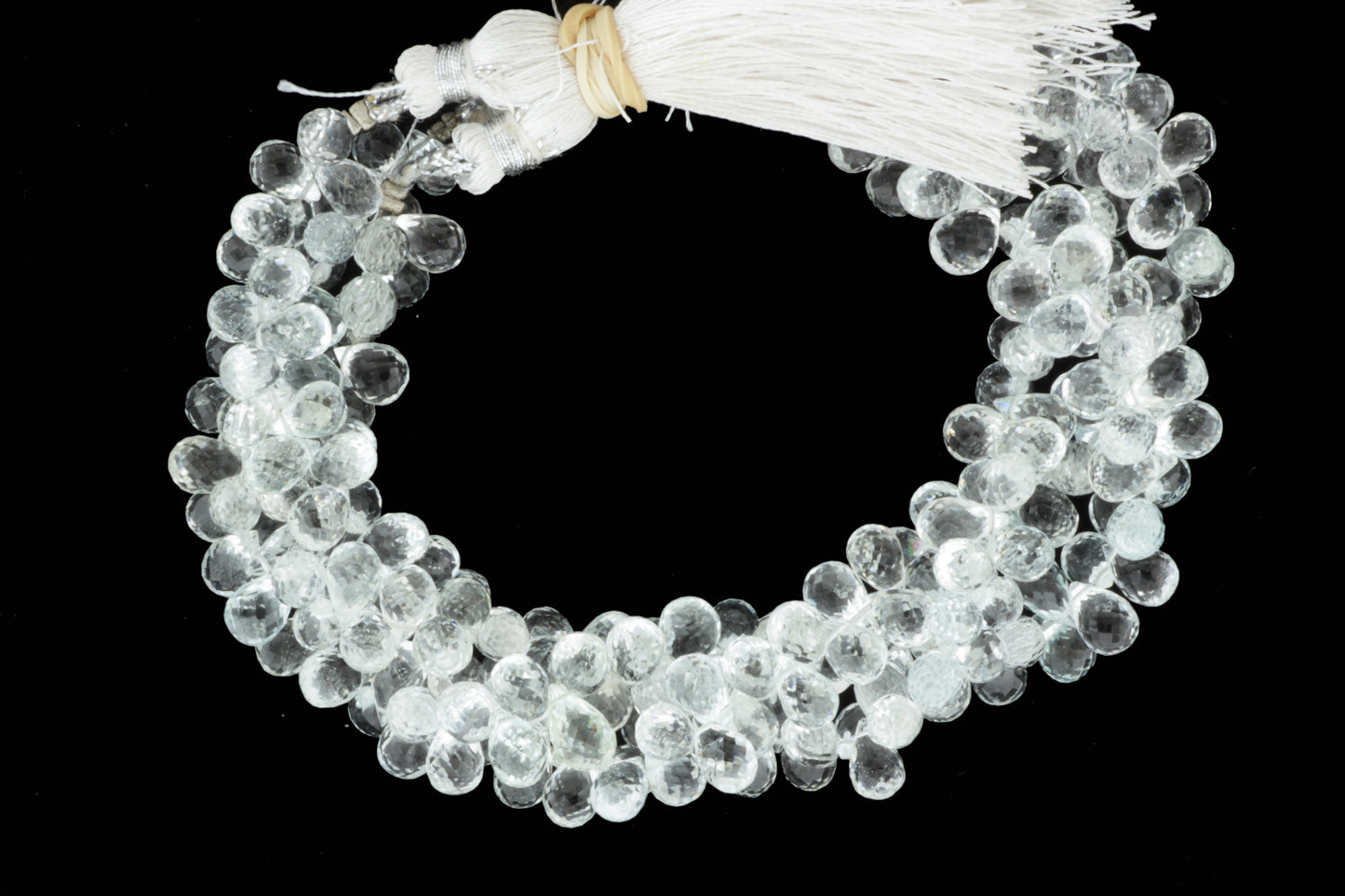 White Topaz 7x5mm Faceted Teardrop Briolettes