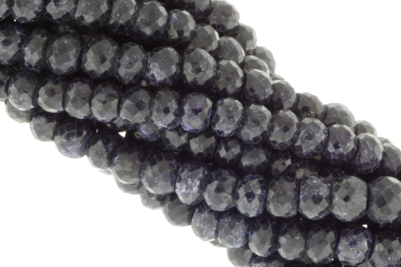Dyed Blue Sapphire 6mm Faceted Rondelles
