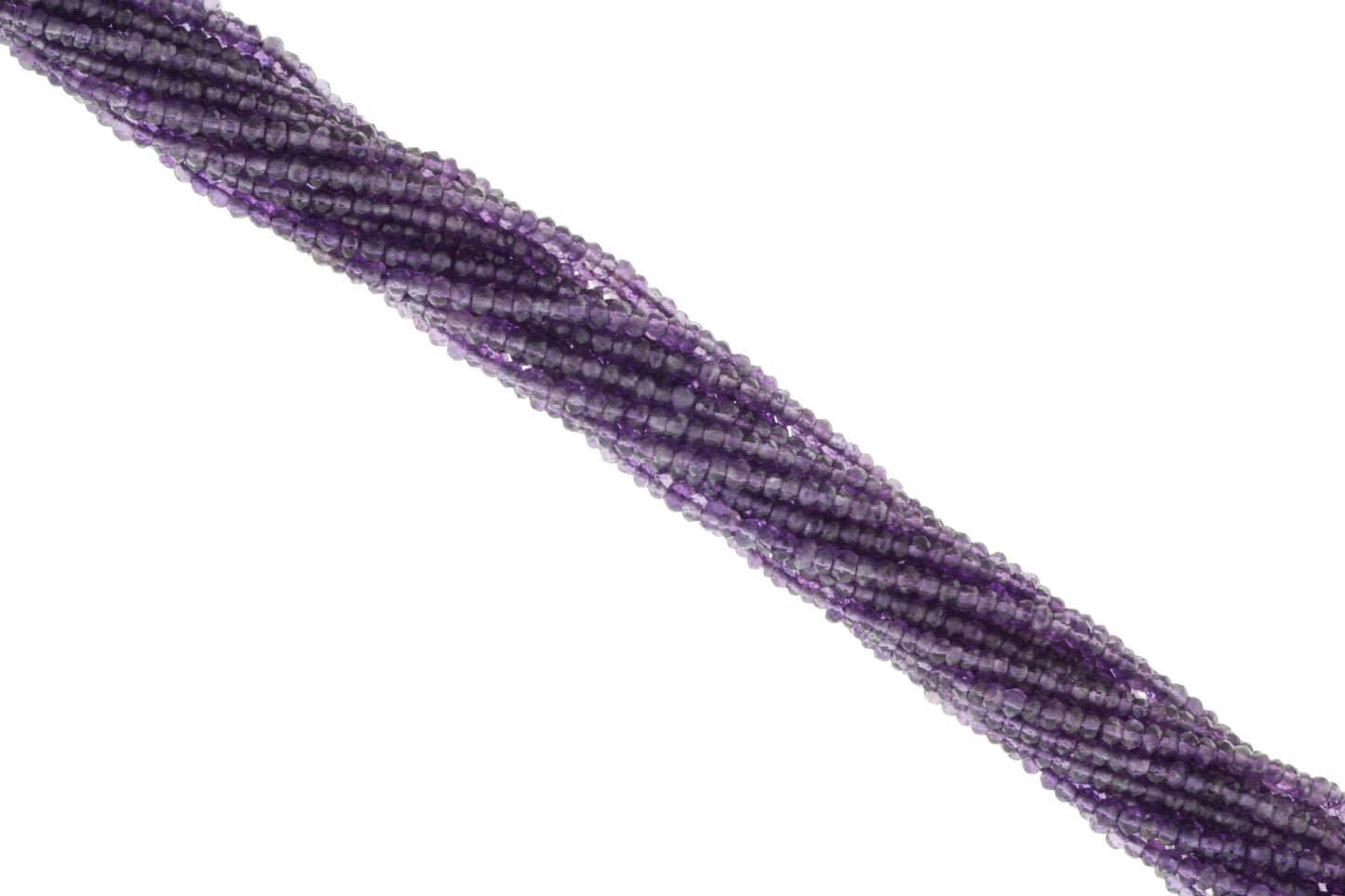 Purple Amethyst 3mm Faceted Rondelles