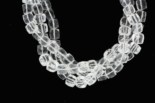 Clear Rock Crystal Quartz 6mm Faceted Cubes