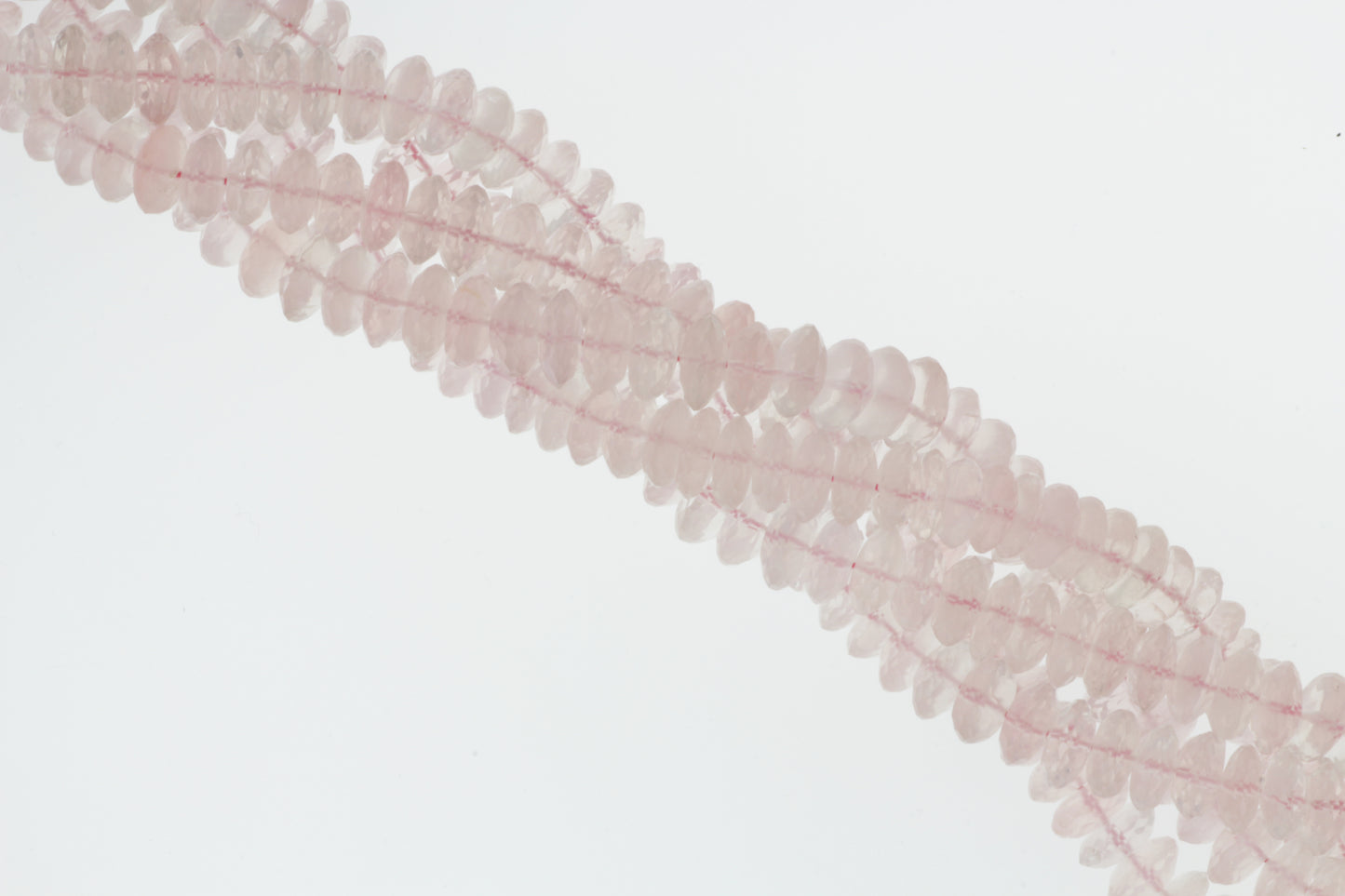 Pink Rose Quartz 7mm German Cut Faceted Rondelles