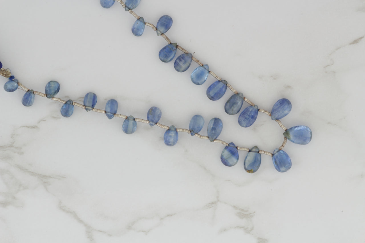 Blue Kyanite 8x6mm Faceted Pear Shaped Briolettes