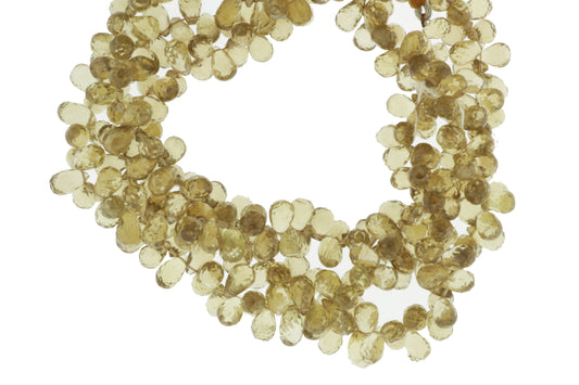 Light Brown Whiskey Quartz 8x5mm Faceted Teardrop Briolettes