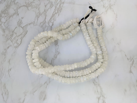 Rainbow Moonstone 10mm Faceted Rondelles