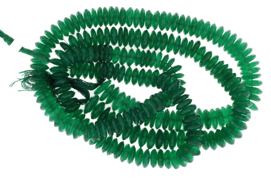 Green Onyx 8mm German Cut Faceted Rondelles