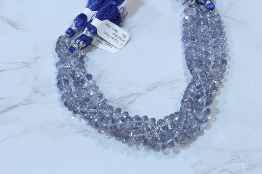Coated Blue Topaz 8mm Faceted Rondelles