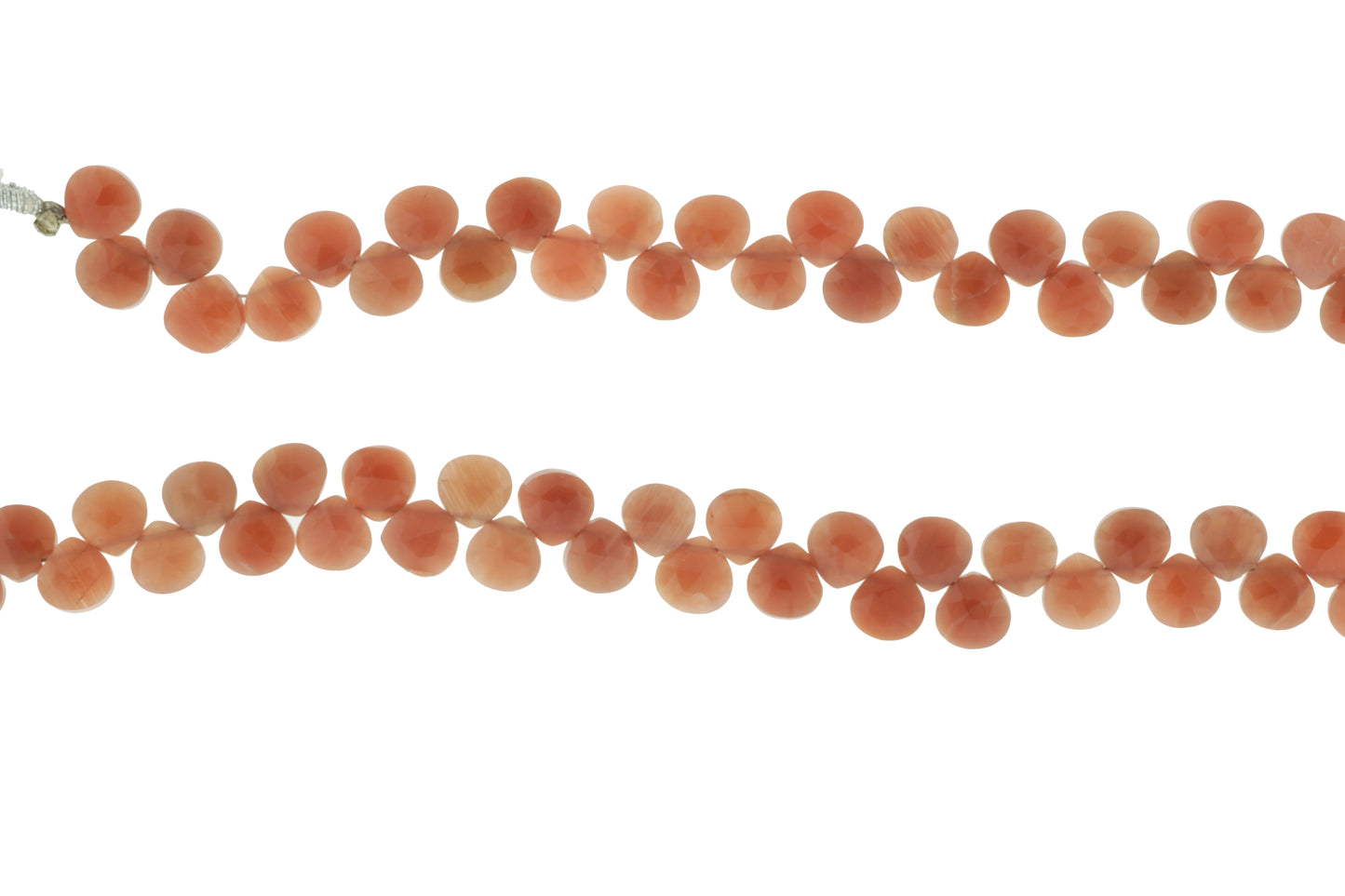 Peach Moonstone 7mm Faceted Heart Shaped Briolettes