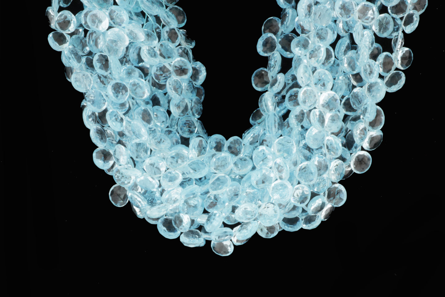 Sky Blue Topaz 5.5mm Faceted Heart Shaped Briolettes