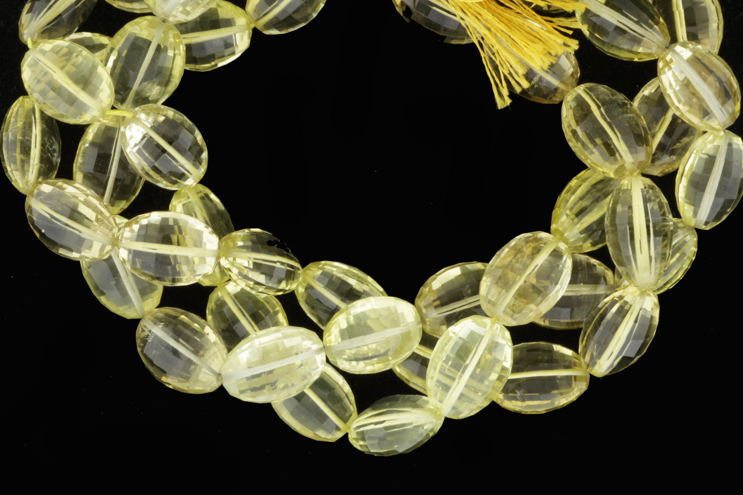 Yellow Lemon Quartz 16x12mm Faceted Drums