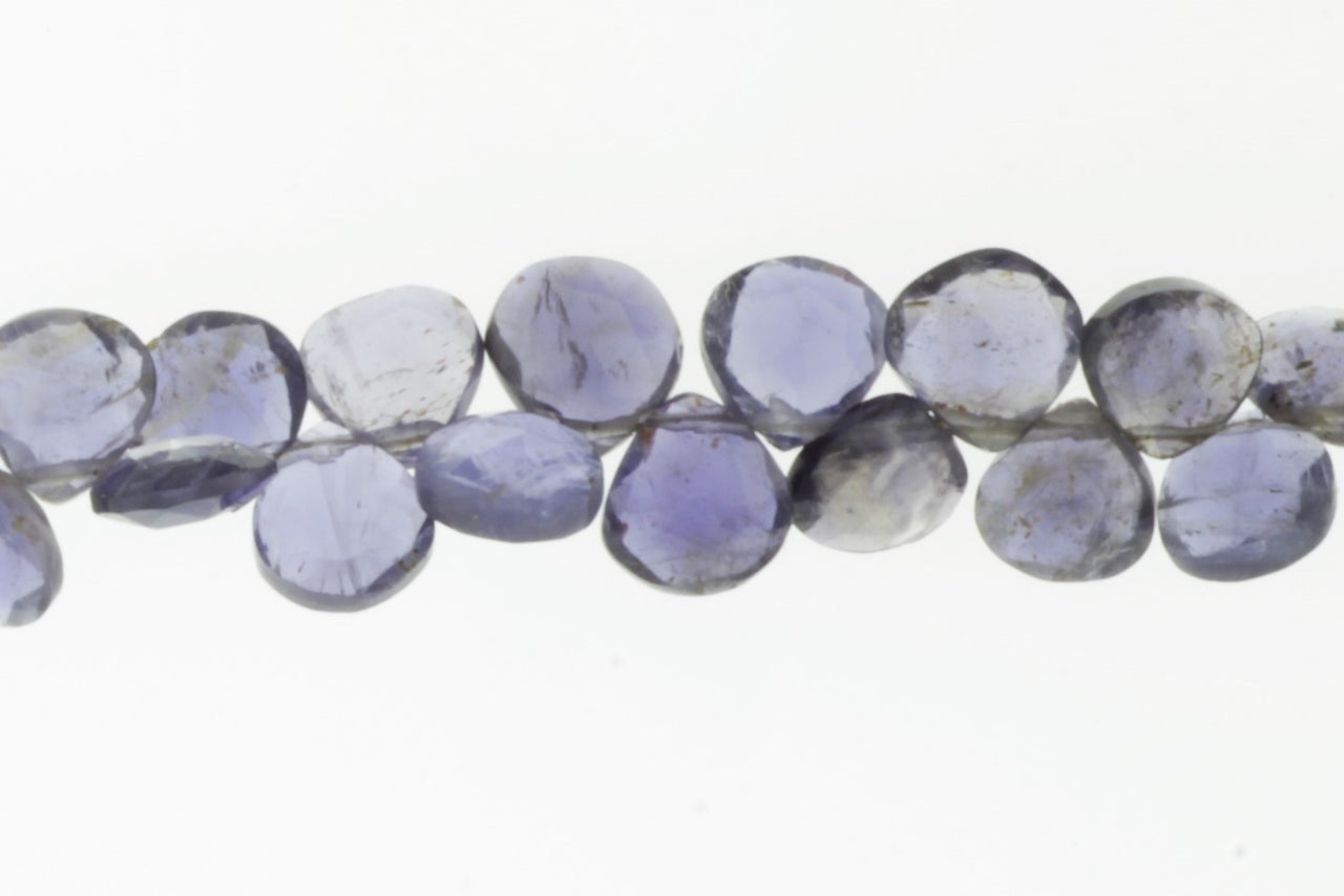 Blue Iolite 6mm Faceted Heart Shaped Briolettes