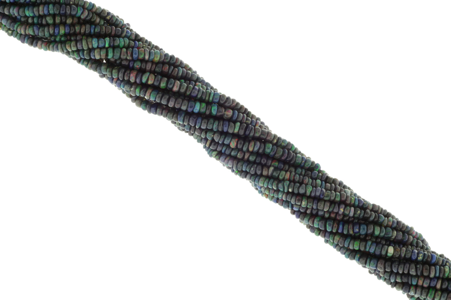 Black Ethiopian Opal 2.5mm Smooth Rondelles