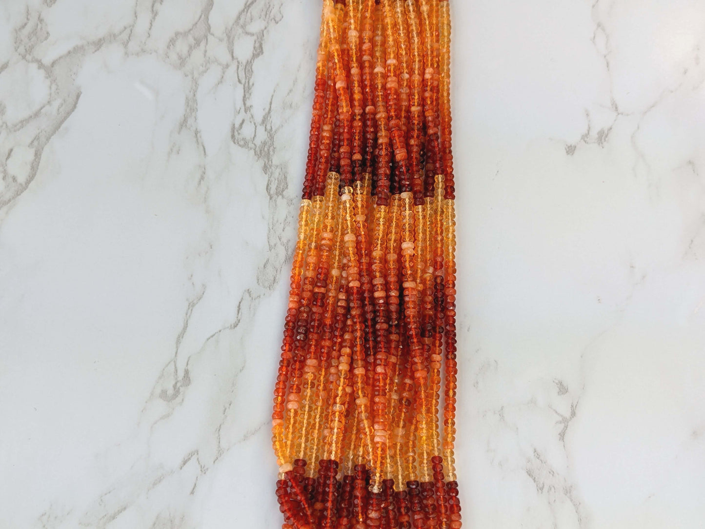 Ombre Orange Mexican Fire Opal 3.5mm Faceted Rondelles