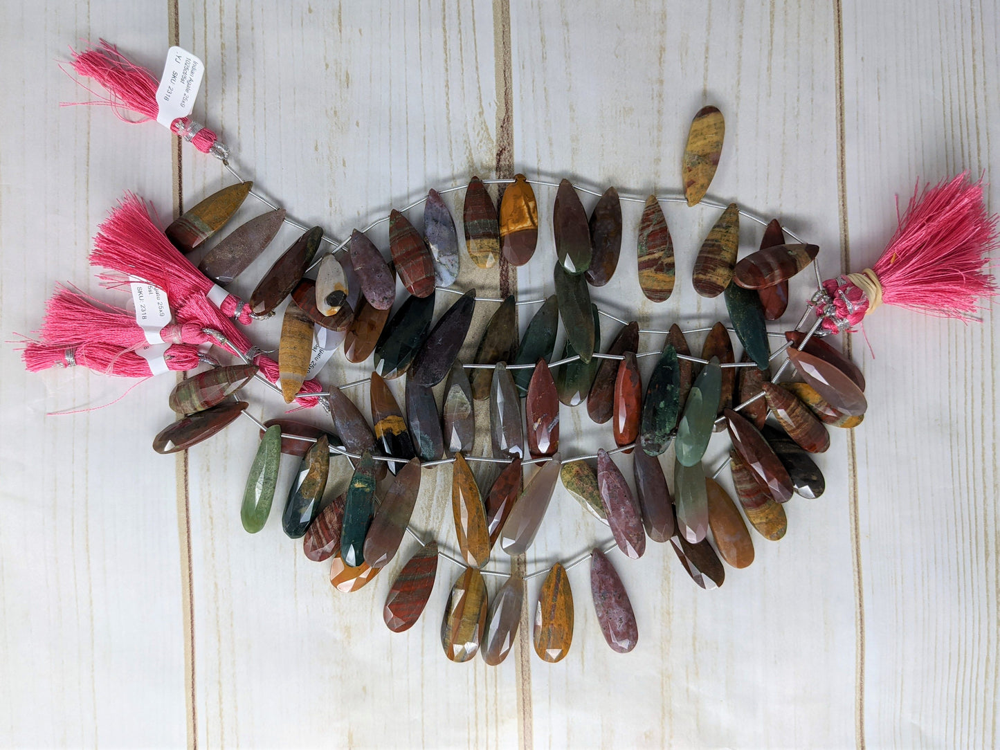 Indian Agate 25x9 Faceted Pear Shaped Briolettes