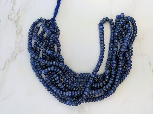 Cornflower Blue Sapphire 5mm Smooth Rondelles