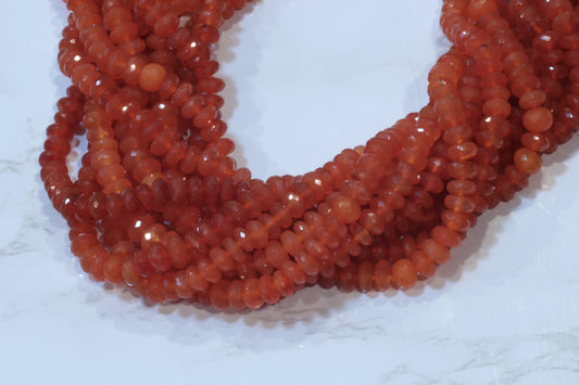 Orange Carnelian 8mm Faceted Rondelles